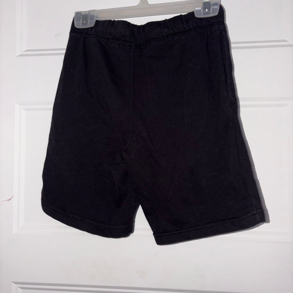 Black Cotton Drawstring Shorts - Picture 3 of 4